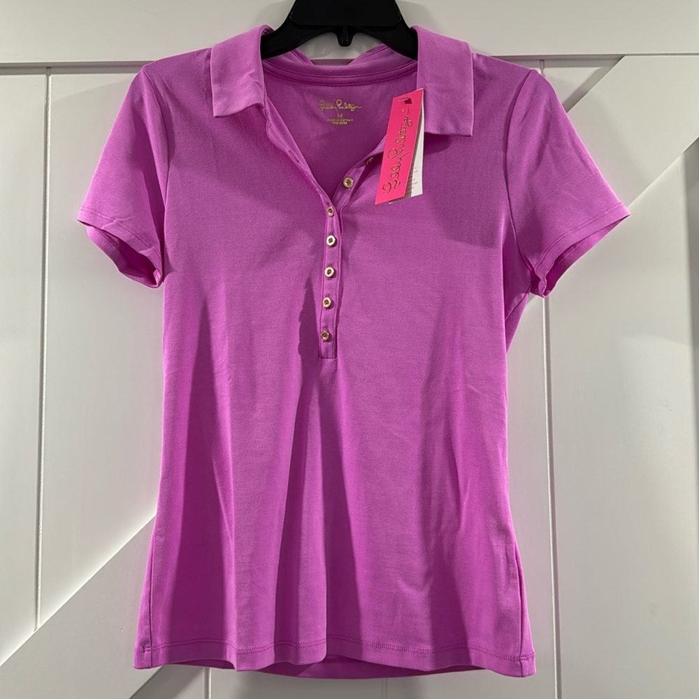 Lilly Pulitzer Reema Short-Sleeved Top Size Medium Crocus Petal NWT